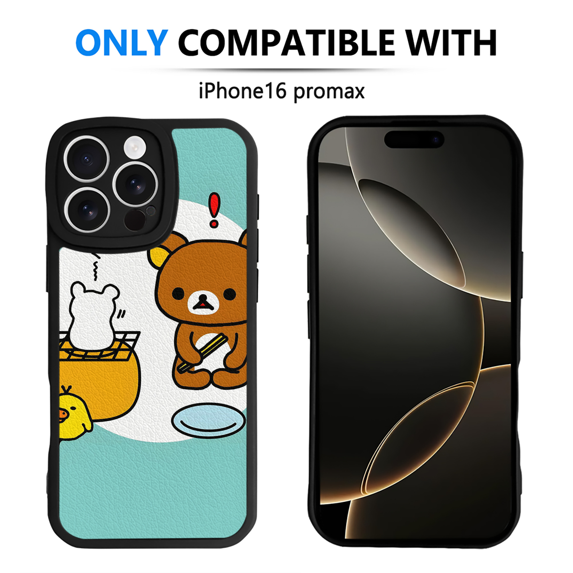 （画像用） リラックマ リラックマ キイロイトリ Rilakkuma Korilakkuma Kiiroitori 【iPhone 16シリーズ対応】シリコンスマホケース（レザー調） 材質：シリコン